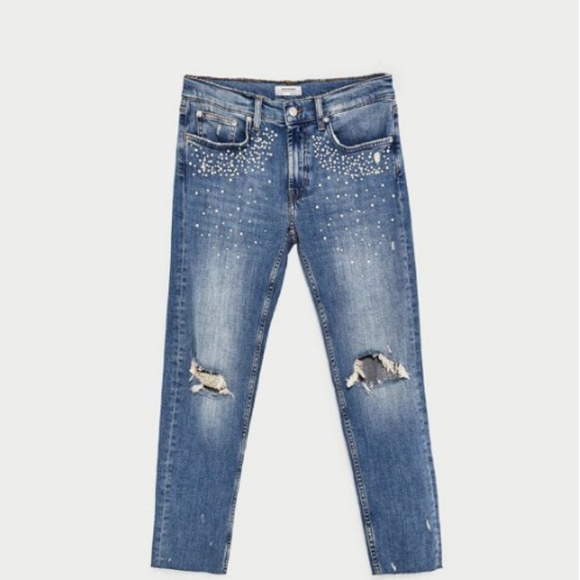 Zara Denim - NWOT Zara Slim Fit Boyfriend Pearl Jeans Sz US6